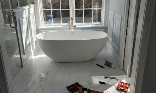 Our Works 290 Classic Freestanding Tub Installation in Old City – 210 Market St, Philadelphia, PA 19106
