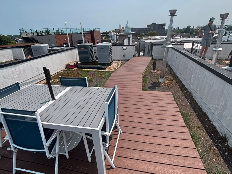 Ground-Level Island Deck for Garden Lounging